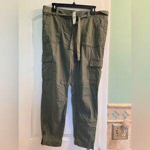 Loft olive green cargo pants NWT